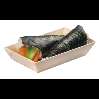 Samurai Plate 6X3.3X1.1 IN Wood Rectangle Microwave Safe 100 Count/Pack