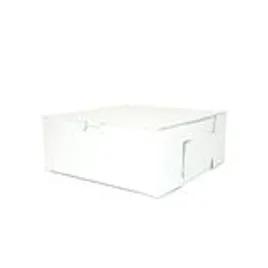 Easy Lock Cake Box 10X10X3 IN SUS Paperboard CRB White Square Lock Corner 1-Piece 200/Bundle