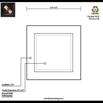 Plate 6.5X6.5 IN PS White Square 120/Case