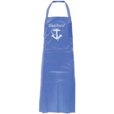 Seafood Apron 39X31 IN Royal Blue Plastic 1/Each