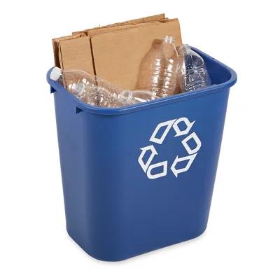 1-Stream Recycling Bin 14.75X10.5X15 IN 7 GAL 28 QT Blue Resin Deskside 12/Case