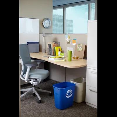 1-Stream Recycling Bin 14.75X10.5X15 IN 7 GAL 28 QT Blue Resin Deskside 12/Case