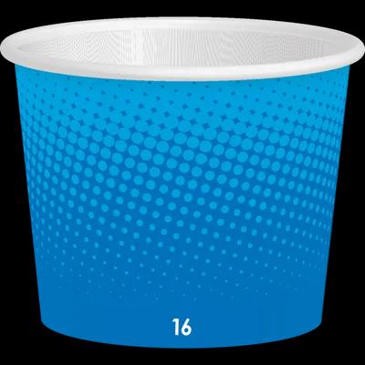 Dessert Container 16 OZ Paper Blue Round 1000/Case