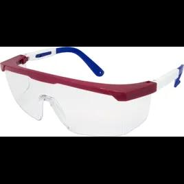 Safety Glasses With Red White Blue Frame Clear Lens 1/Each