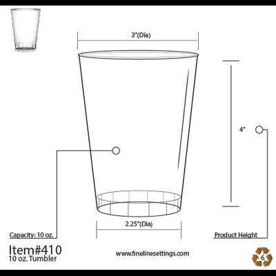 Cup 10 OZ Plastic Clear Cylinder 500/Case