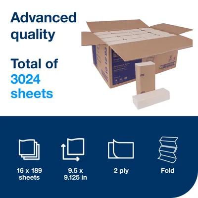 Tork Xpress Folded Paper Towel H2 9.5X9.125 IN 3.17X9.125 IN White Multifold Z Embossed Refill 200 Count/Case