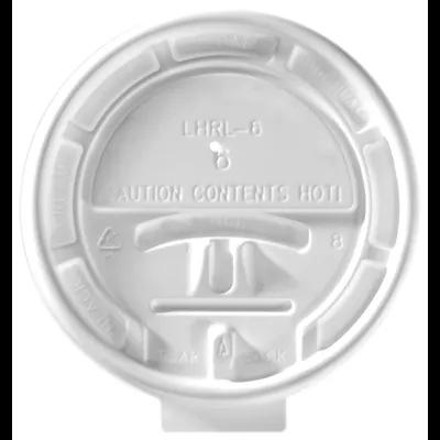 Lid PS White For 6 OZ Hot Cup Tear Tab 1000/Case