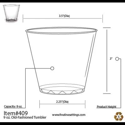 Cup Tumbler 9 FLOZ PS Clear Squat 500/Case