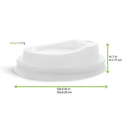 Lid 2.45 IN CPLA Clear For 4 OZ Cup 50 Count/Pack 20 Packs/Case 1000 Count/Case