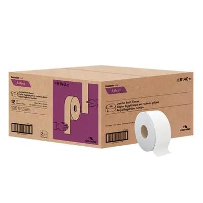 Cascades PRO Select® Toilet Paper & Tissue Roll 9IN X1000FT 2PLY White Jumbo (JRT) 12/Case