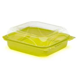 The BOTTLEBOX ® Take-Out Container Hinged 9X9 IN RPET Lime Green Clear 200/Case