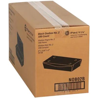 #2 Take-Out Box 9X4.85X2 IN Paperboard Black 100/Case