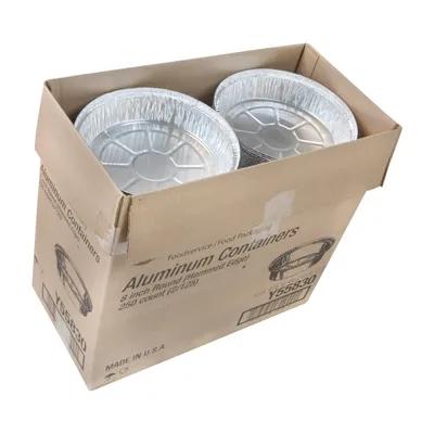 Take-Out Container 37 OZ 7.8X1.5 IN Aluminum Silver Round Hemmed Edge 500/Case