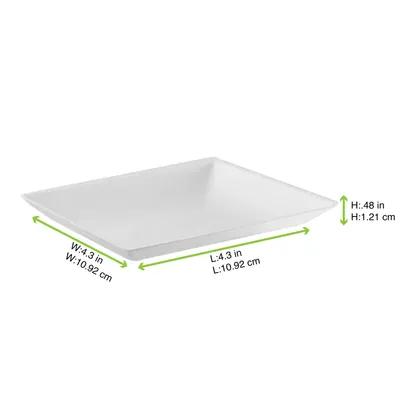 Plate 4.3X4.3 IN Sugarcane White Microwave Safe Freezer Safe 100 Count/Case