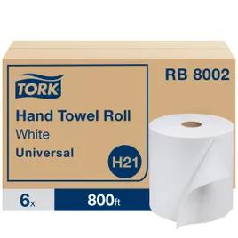 Tork Roll Paper Towel H21 7.875IN X800FT White Standard Roll Embossed Refill 1.925IN Core Diameter 6 Rolls/Case