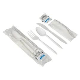 Victoria Bay 6PC Cutlery Kit White Medium Weight With Napkin,Fork,Knife,Salt & Pepper,Teaspoon 250/Case