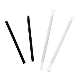 Straw 5.75 IN Plastic Black Wrapped 250 Count/Pack 10 Packs/Case 2500 Count/Case