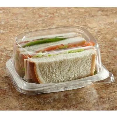 Lid Dome 5.8X4.9X2.1 IN PET Clear Rectangle For Sandwich Wedge 300/Case