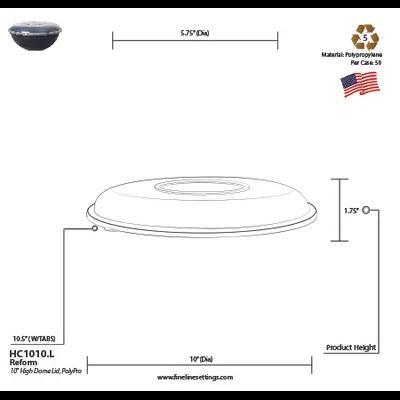 ReForm Lid 10 IN PP Clear Round For Bowl 50/Case