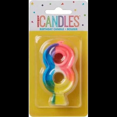 Candle Multicolor #8 6/Pack