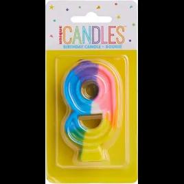 Candle Multicolor #9 6/Pack