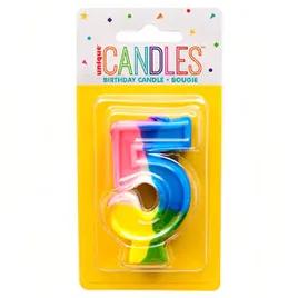 Candle Multicolor #5 6/Pack