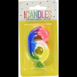 Candle Multicolor #6 6/Pack