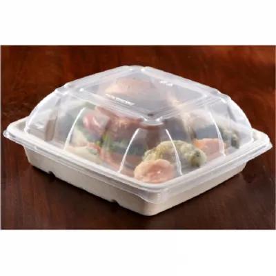 Take-Out Container Base 9X9X1.75 IN Pulp Fiber Kraft Square 300/Case