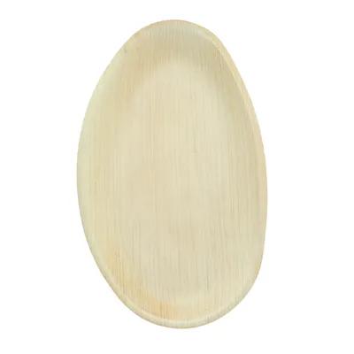 Plate 10.2X6.3X1 IN Palm Leaf Natural Egg 10 Count/Pack 10 Packs/Case 100 Count/Case