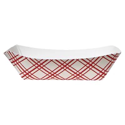 Victoria Bay Food Tray 0.25 LB Paper Red Plaid 1000/Case