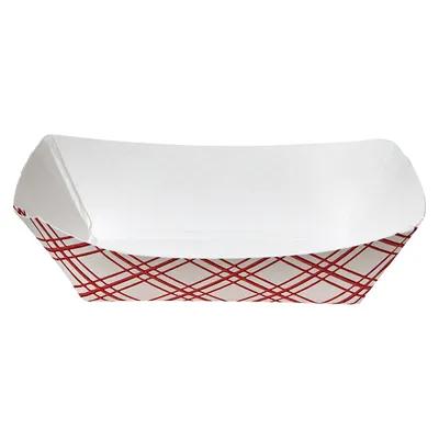 Victoria Bay Food Tray 0.25 LB Paper Red Plaid 1000/Case