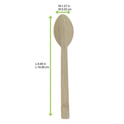 Spoon 6.69 IN Bamboo Natural 50 Count/Pack 10 Packs/Case 500 Count/Case