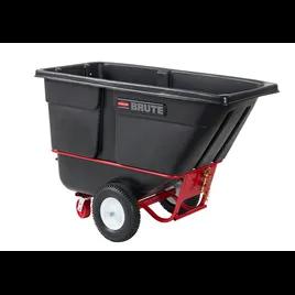 Brute® Utility Tilt Truck 34X72.25X44.63 IN 1 Cubic Foot Black Red Heavy Duty Towable Trainable Rotomolded 1/Each