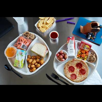 Cafeteria & School Lunch Tray 10.5X1 IN 3 Compartment Molded Fiber Natural Round 250/Case