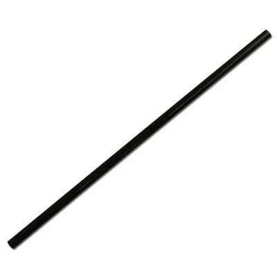 Giant Straw 7.75 IN Black Unwrapped 150 Count/Pack 10 Packs/Case 1500 Count/Case