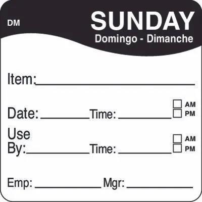 DissolveMark® Sunday Label 2X2 IN 250/Roll