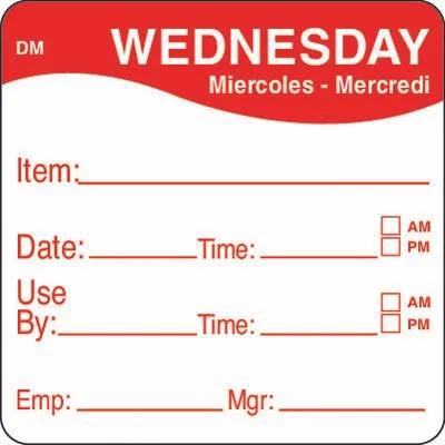 DissolveMark® Wednesday Label 2X2 IN 250/Roll