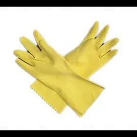 Dishwashing Gloves Large (LG) Yellow Latex Flock Lined 12/Pack