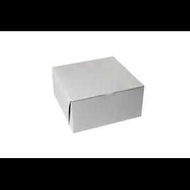 Bakery Box 10X10X5 IN Cardboard White Kraft Lock Corner Without Window 100/Bundle