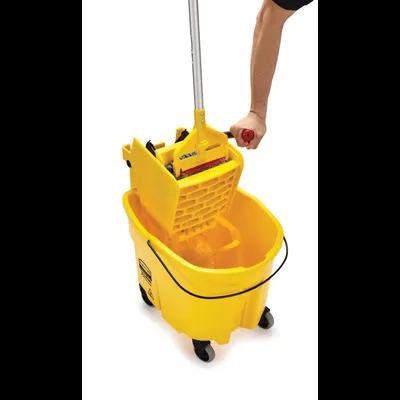 WaveBrake® Mop Bucket & Wringer 35 QT Plastic Black Gray Dual Cavity Side Press 1/Case