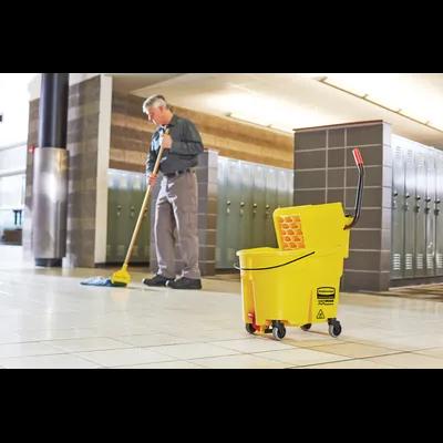 WaveBrake® Mop Bucket & Wringer 35 QT Plastic Black Gray Dual Cavity Side Press 1/Case