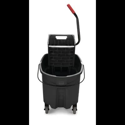 WaveBrake® Mop Bucket & Wringer 35 QT Plastic Black Gray Dual Cavity Side Press 1/Case