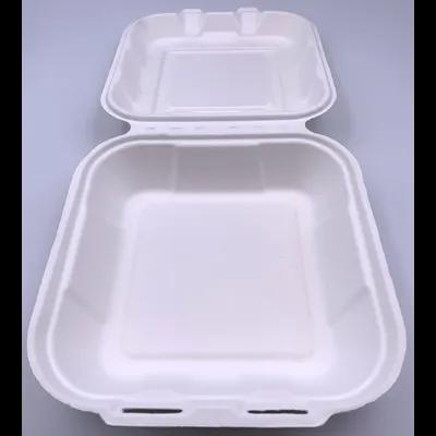 Victoria Bay Take-Out Container Hinged 8X8X3 IN Sugarcane White Square 200/Case