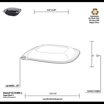 Lid 4.25X4.25X1 IN PE Clear For 24-32-48 OZ Bowl 300/Case