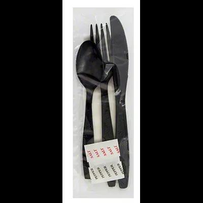 Cutlery Kit Black With Napkin,Knife,Fork,Soup Spoon,Pepper 500/Case