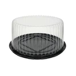 Cake Container & Lid Combo 8 IN Black Clear Deep 100/Case