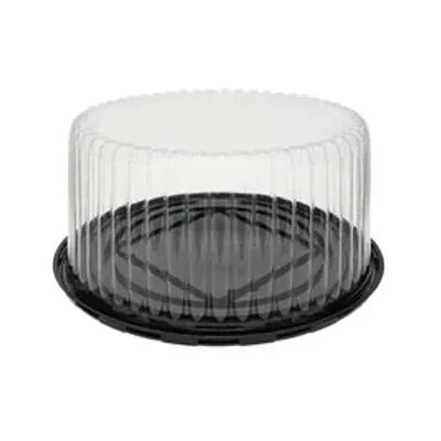 Cake Container & Lid Combo 8 IN Black Clear Deep 100/Case