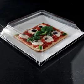 Lid Dome 11 IN PET Clear Square For Plate Unhinged 120/Case