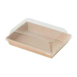 Sushi Take-Out Box Base & Lid Combo With PET Lid 5.9X4.1X1 IN PE Coated Paper Kraft 50 Count/Pack 6 Packs/Case