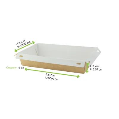 Take-Out Box With PET Lid 6.7X4.3X1.4 IN PE Coated Paper Kraft 25 Count/Pack 4 Packs/Case 100 Count/Case